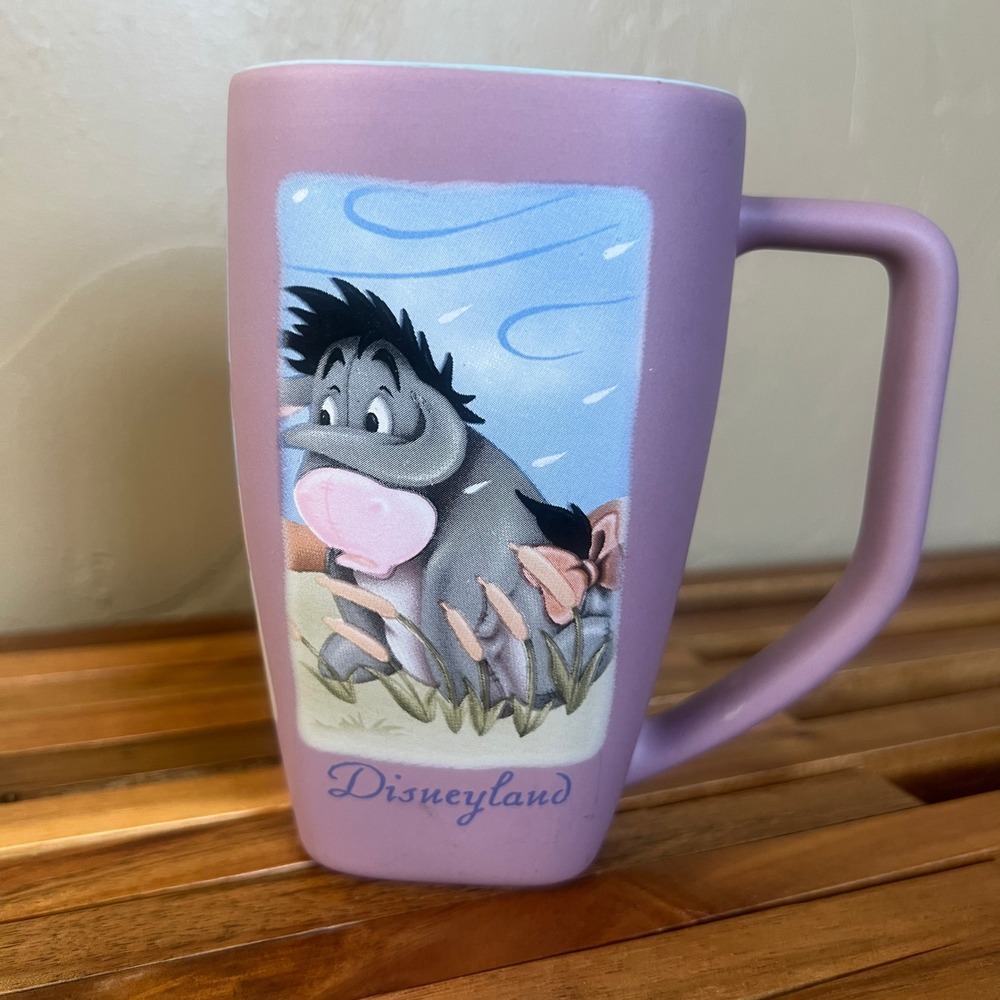 Disney Eeyore Blustery Day Disneyland Square Top Matte Purple Ceramic Coffee Mug